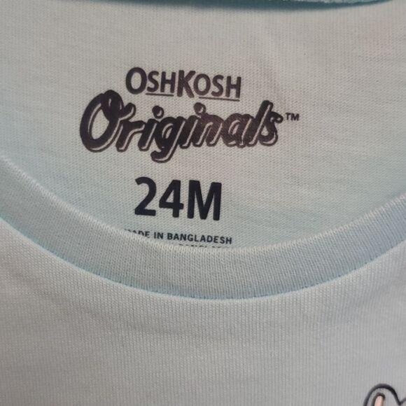 Oshkosh Originals 24M Light Blue Toddler Tee With Glittery Mermaid Corgi Graphic - Picture 3 of 3